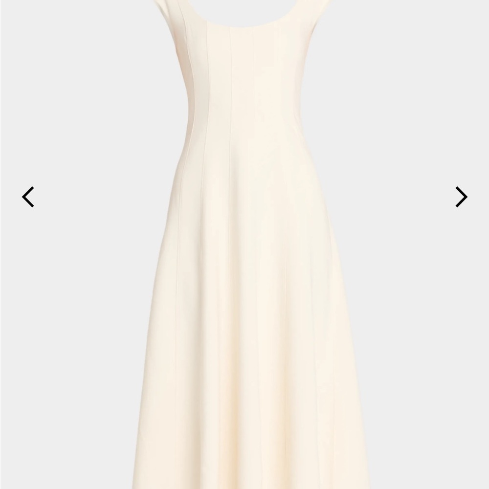 STAUD Charlotte Dress is ecru SIZE 10 Cream A-Line Women's Dress